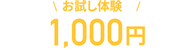 お試し体験が1,000円！（税込）